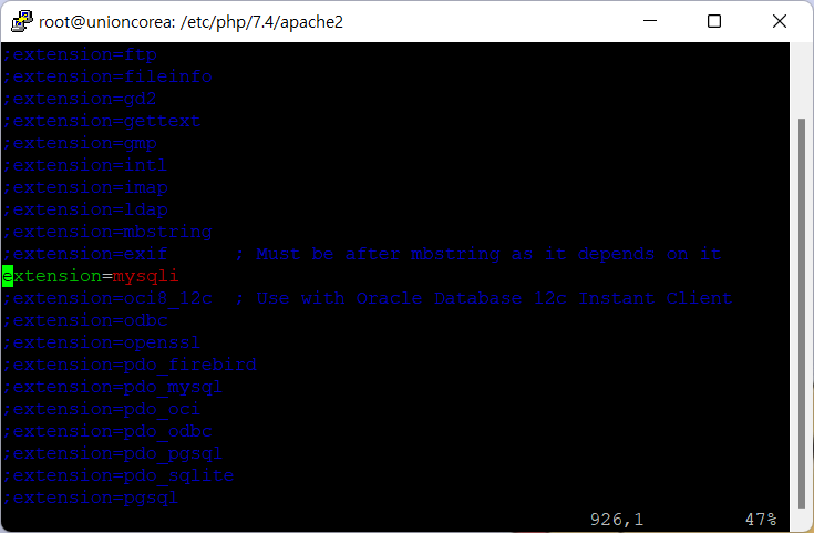 PHP 이용시 MariaDb(mysql) 연결가능한 환경설정법